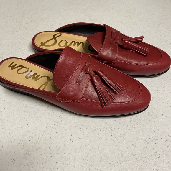 Sam Edelman Paris Red Leather Slip On Loafers 7.5 - Picture 2 of 8